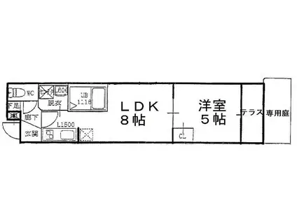 RIES.H.SUEGA(1LDK/1階)の間取り写真