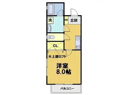 ワイアール東山(1K/1階)の間取り写真