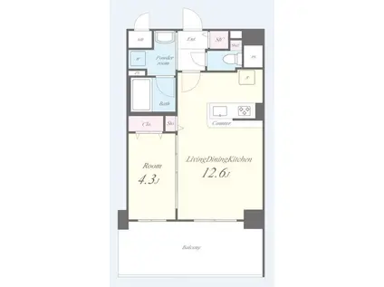 メゾン ノワール(1LDK/6階)の間取り写真