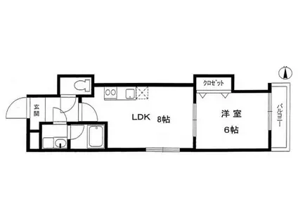 スクエアうずら野(1LDK/3階)の間取り写真