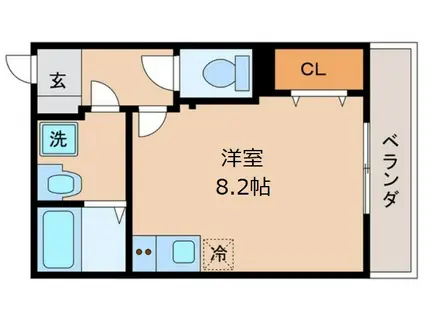 グランデコート大宅サウス(ワンルーム/2階)の間取り写真