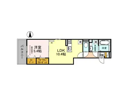 RIO西七条(1LDK/1階)の間取り写真