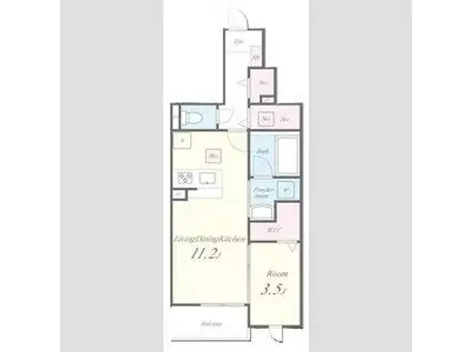 KOTI KOLMIO(1LDK/1階)の間取り写真