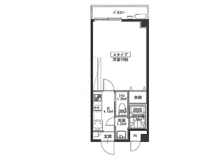ボヌール小野(1K/1階)の間取り写真