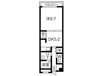 プレアデス桃山(1DK/4階)の間取り写真