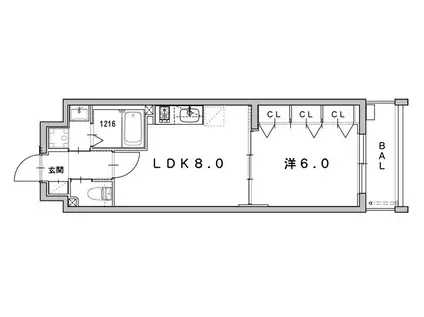 ベンリッジ(1LDK/4階)の間取り写真