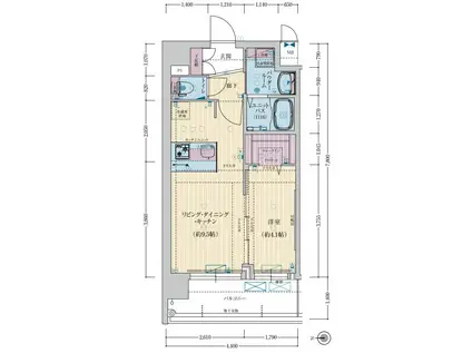 ファステート京都西院パール(1LDK/3階)の間取り写真