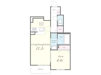 東海道本線 西大路駅 徒歩12分 3階建 新築(1LDK/1階)の間取り写真