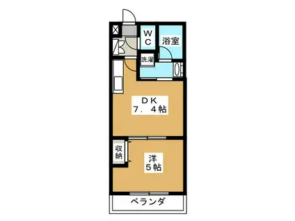 クレドール洛東(1LDK/3階)の間取り写真