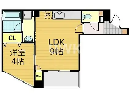 メルベーユ青木(1LDK/5階)の間取り写真