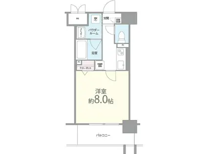 レガシー銀河(1K/2階)の間取り写真