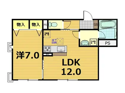 LATOUR桃山(1LDK/1階)の間取り写真