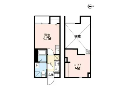 エクル中芝町(1K/2階)の間取り写真