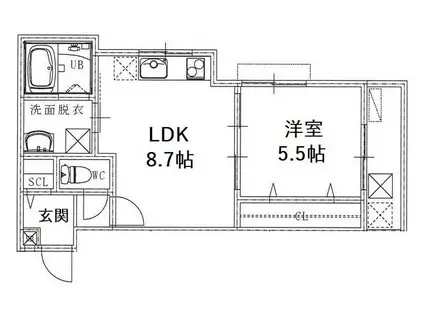 プライベートレジデンス東山七条(1LDK/2階)の間取り写真
