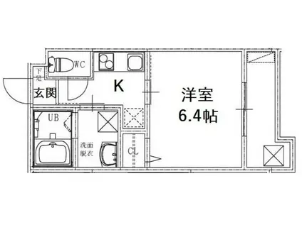 プライベートレジデンス東山七条(1K/3階)の間取り写真