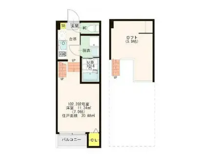 AUTUMNFOREST(1K/1階)の間取り写真