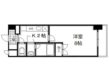京都市烏丸線 くいな橋駅 徒歩9分 5階建 築10年(1K/3階)の間取り写真