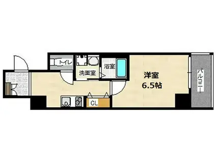 グラカン京都駅前 輝(1K/2階)の間取り写真