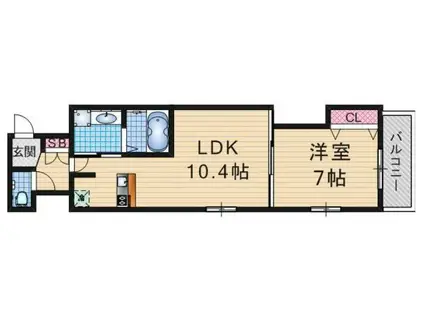 LUXE中書島(1LDK/2階)の間取り写真