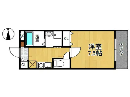 STUDIO 1002(1K/1階)の間取り写真