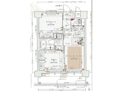 東海道本線 京都駅 徒歩7分 7階建 築14年(2LDK/2階)の間取り写真