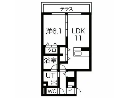 クレリアA棟(1LDK/3階)の間取り写真