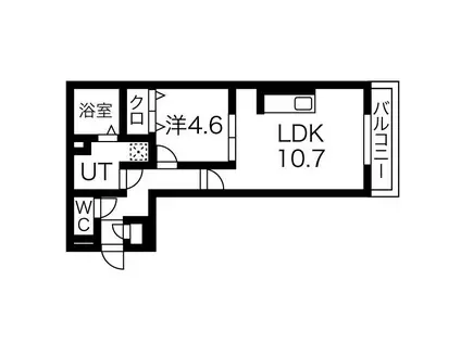 京都市東西線 石田駅(京都市営) 徒歩5分 2階建 築7年(1LDK/1階)の間取り写真