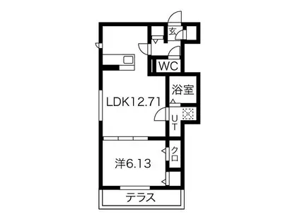 ベネイースト(1LDK/3階)の間取り写真