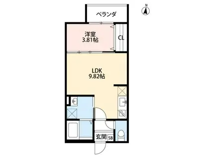 エスペランサ桃山(1LDK/1階)の間取り写真