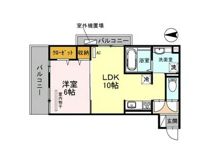COZY COTE 西野(1LDK/3階)の間取り写真
