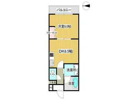 BRILIA COURT 丹波橋(1DK/3階)の間取り写真