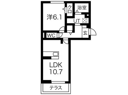 ジラソーレ(1LDK/1階)の間取り写真