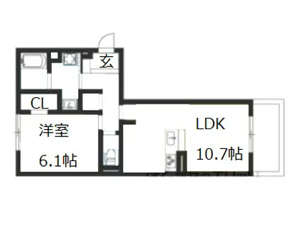 ジラソーレ(1LDK/2階)の間取り写真