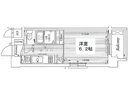 アクアプレイス京都東寺(1K/5階)の間取り写真