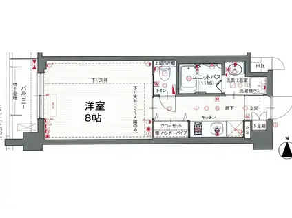 ベラジオ京都駅東(1K/5階)の間取り写真