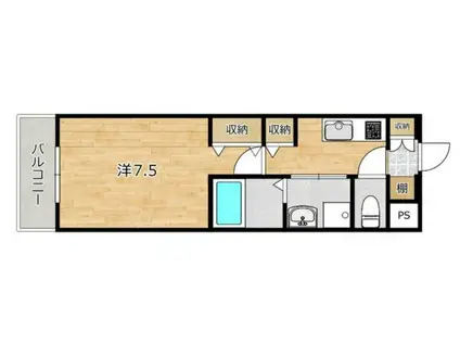 シルス藤森(1K/1階)の間取り写真