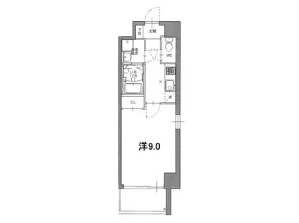 BARON(1K/4階)の間取り写真