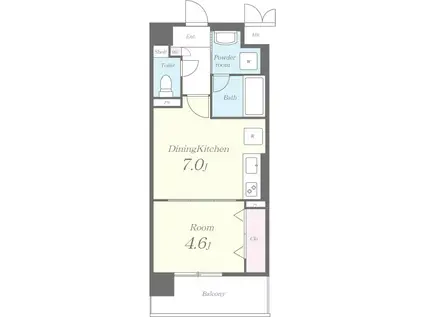 サン・レスポワール十条(1DK/3階)の間取り写真