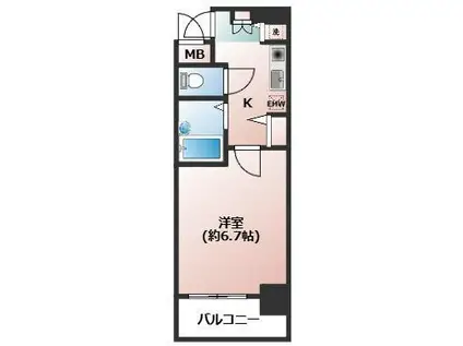 プレサンス京都東山CITYLIFE(1K/4階)の間取り写真