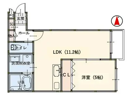 プライベートレジデンス京都駅西(1LDK/3階)の間取り写真