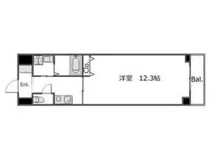 バンブーヒルズ(1K/1階)の間取り写真