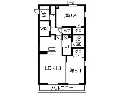 メゾンなでしこ(2LDK/3階)の間取り写真