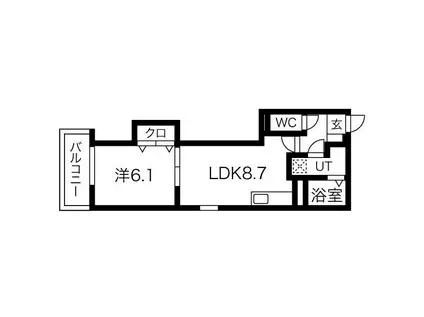 メゾンルノアール(1LDK/2階)の間取り写真