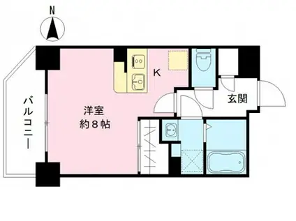 THE GARNET SUITE RESIDENCE 西七条(1K/2階)の間取り写真
