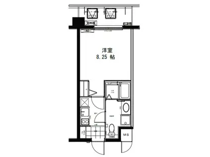 レジディア京都駅前(1K/2階)の間取り写真