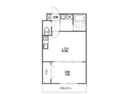 サクシード丹波橋西(1LDK/3階)の間取り写真