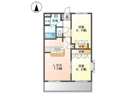 パステルヒルズ(2LDK/3階)の間取り写真