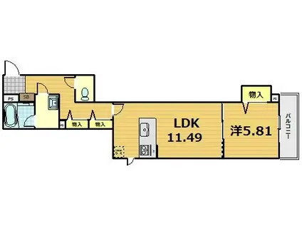 SHA MAISON LES BOIS(1LDK/2階)の間取り写真