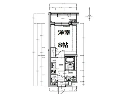 グランカーサ京都駅前(1K/4階)の間取り写真
