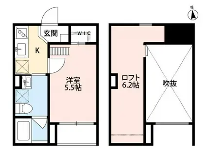京都市東西線 東野駅(京都) 徒歩10分 2階建 築10年(1K/1階)の間取り写真